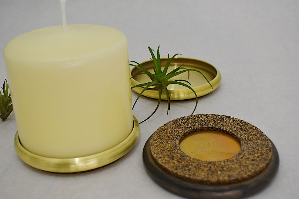 Thumbnail: 4" Brass Candle Trays - sold in pairs