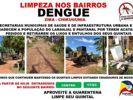 Prefeitura inicia recolhimento de lixo e entulho no Centro, próximo bairro será o Sibéria