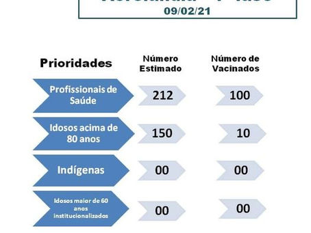 Vacinômetro, atualizado em 09/02/2021