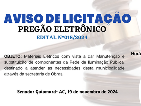 PE 015/2024 - Aviso de Licitação