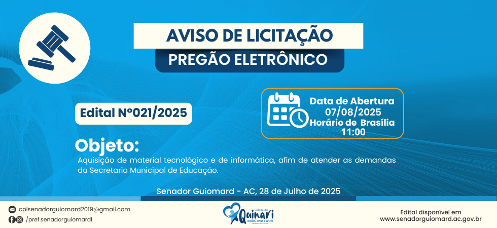 PE 021/2025 - Aviso de Licitação