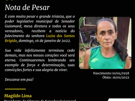 Nota de pesar: Luzia dos Santos Brígido