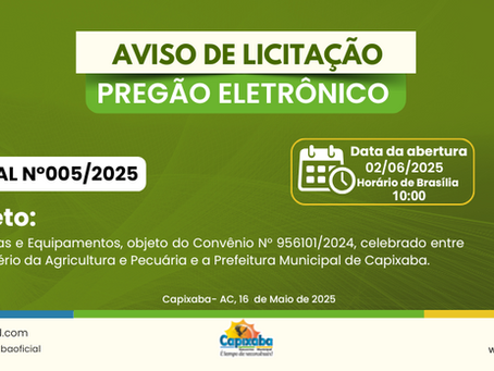 PE 005/2025 - Aviso de Licitação