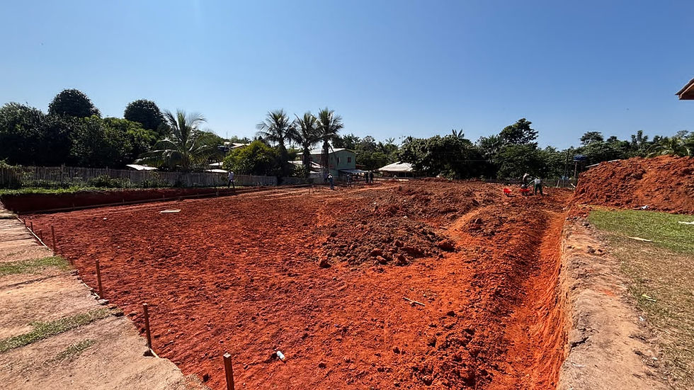 Prefeitura de Rodrigues Alves dá início à construção de quadra na comunidade São Jerônimo