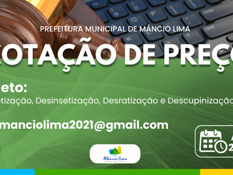 Cotação de Preço - Aviso de Cotação de Preço