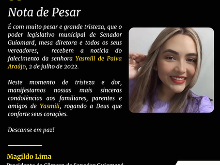 Nota de pesar: Yasmili de Paiva Araujó