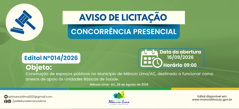 Construção de espaços públicos no Município de Mâncio Lima/AC, destinado a funcionar como anexos de apoio às Unidades Básicas de Saúde.