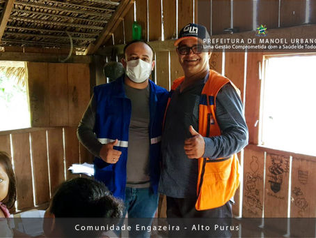 Prefeito Tanízio Sá acompanha trabalhos da Equipe Itinerante no Alto Purus