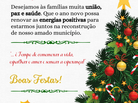 Natal 2022: Prefeitura deseja a todos os munícipes e parceiros um Feliz Natal e boas festas!