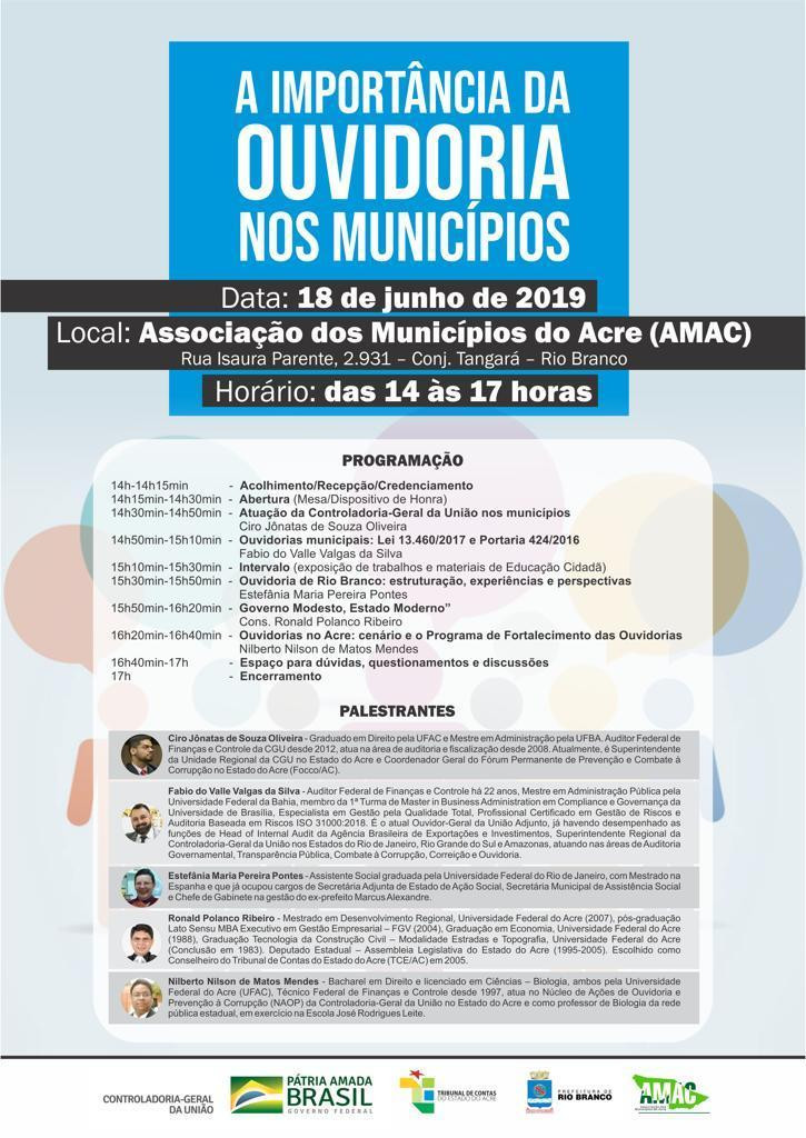 Folder com as palestras e informações sobre o evento