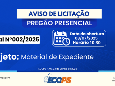 PP SRP N°002/2025 - Aviso de Licitação