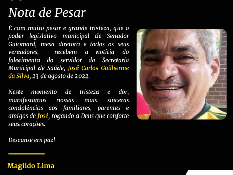 Nota de pesar: José Carlos Guilherme da Silva