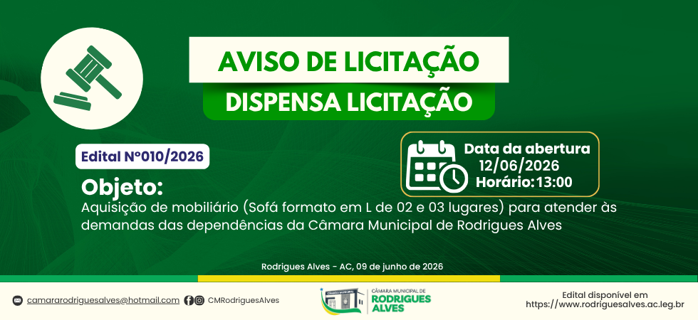 DL N°010/2026 - Aviso de Dispensa de Licitação 
