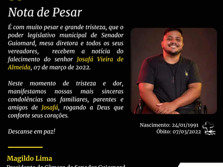 Nota de pesar: Josafá Vieira de Almeida