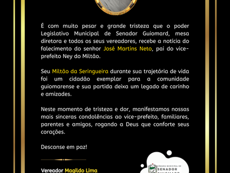 Nota de pesar: José Martins Neto