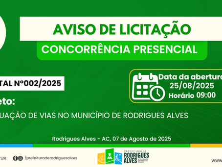 CP N°002/2025 - Adequação de Vias