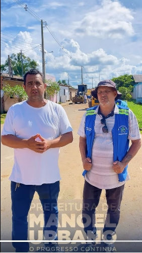 Prefeito em exercício Alberto Ferreira acompanha operação tapa-buraco em Manoel Urbano