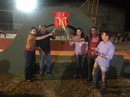 Prefeito Bira Vasconcelos e vice Maria Auxiliadora inauguram espaço de esporte e lazer