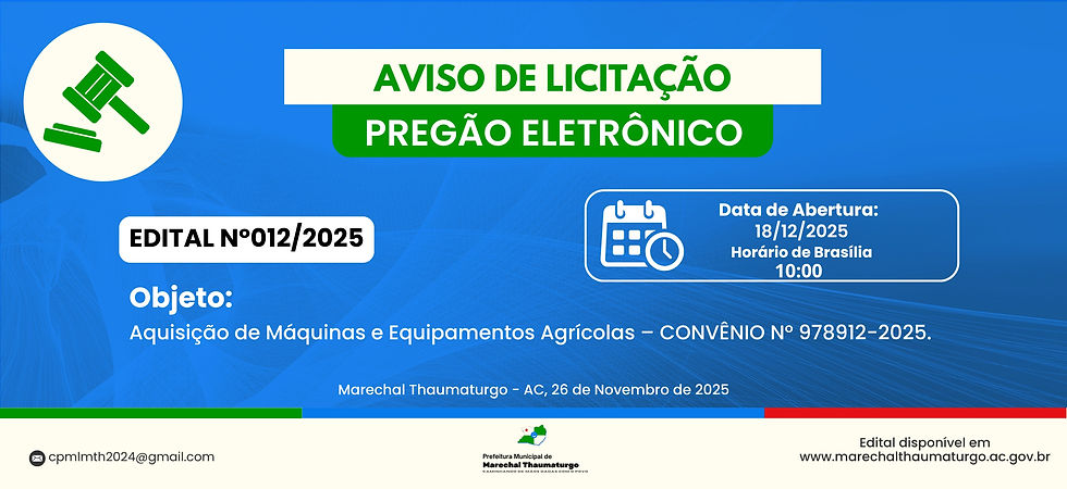 Máquinas e Equipamentos Agrícolas – CONVÊNIO Nº 978912-2025