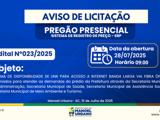 PP SRP N°023/2025 - Aviso de Licitação 