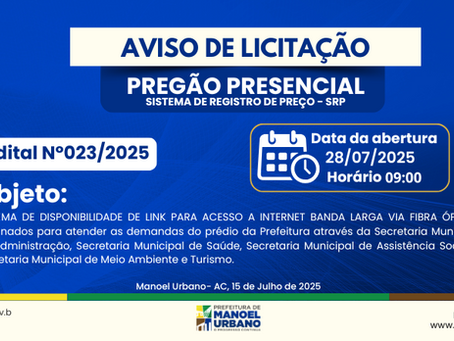 PP SRP N°023/2025 - Aviso de Licitação 