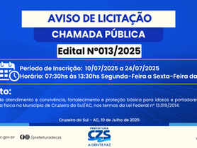 CHP 013/2025  - Aviso de Chamamento Público 