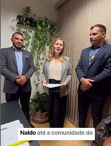 Da esq. p/dir: Prefeito Naudo Ribeiro, deputada federal Socorro Neri e vereador Eudes Mendes