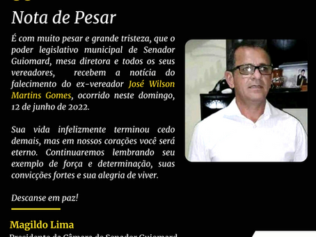 Nota de pesar: José Wilson Martins Gomes