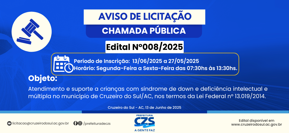 Chamada Pública 008/2025 - Aviso de Licitação
