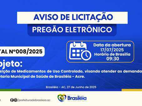 PE N°008/2025 - Aviso de Licitação