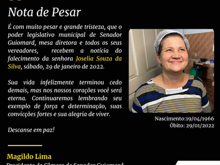 Nota de pesar: Joselia Souza da Silva