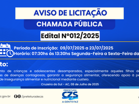 Chamamento Público 012/2025 - Aviso de Chamamento Público 