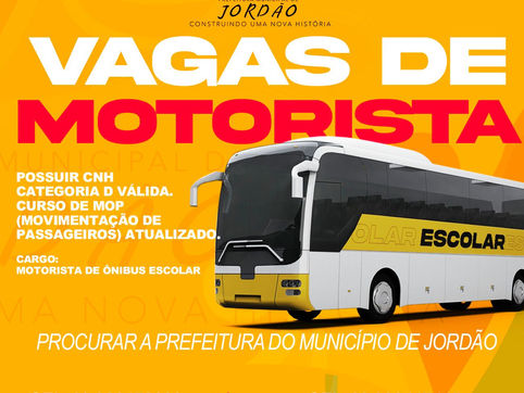 Prefeitura de Jordão Abre Vaga para Motoristas Escolares