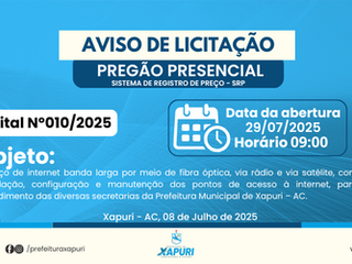 PP SRP Nº010/2025 - Aviso de Licitação