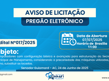 PE 017/2025 - Aviso de Licitação 