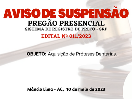 Licitação: PP SRP N°011/2023 - Aviso de Licitação