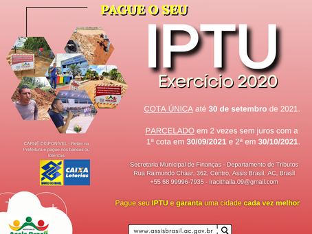IPTU: Pague o seu IPTU 2020 sem juros e multa até 30 de setembro de 2021