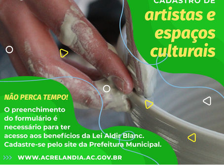 Aberto cadastro de artistas e espaços culturais da cidade de Acrelândia