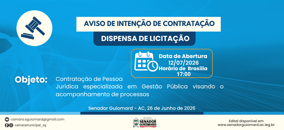 AVISO DE INTENÇÃO DE CONTRATAÇÃO