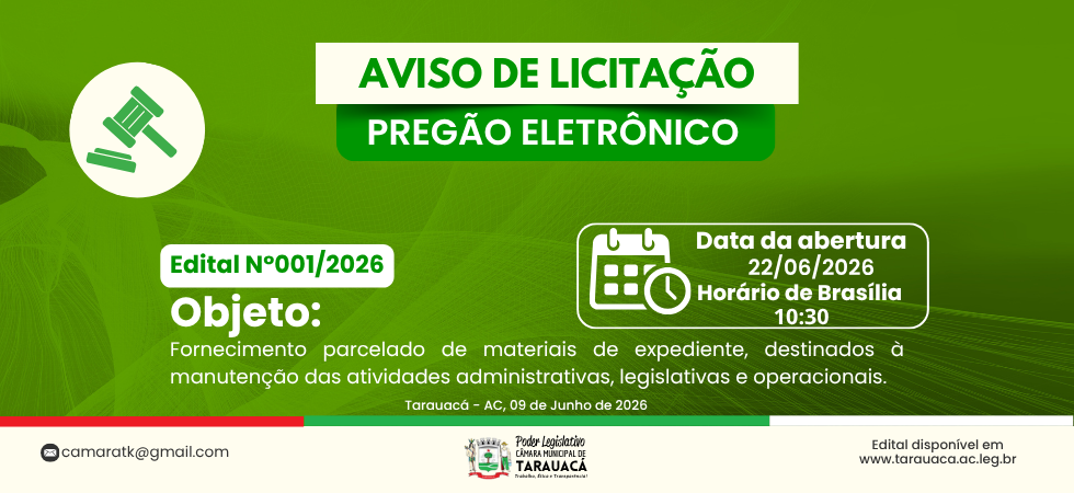 PE N°001/2026 - Aviso de Licitação