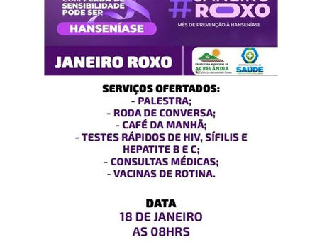 Janeiro Roxo: UBS Zulmira Garcia promove campanha de prevenção à Hanseníase