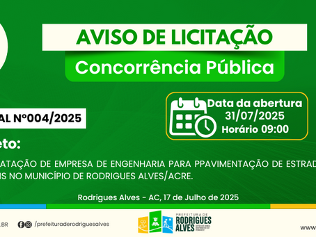 CP N°004/2025 - Aviso de Licitação