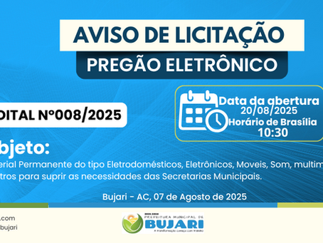 PE 008/2025 - Aviso de Licitação