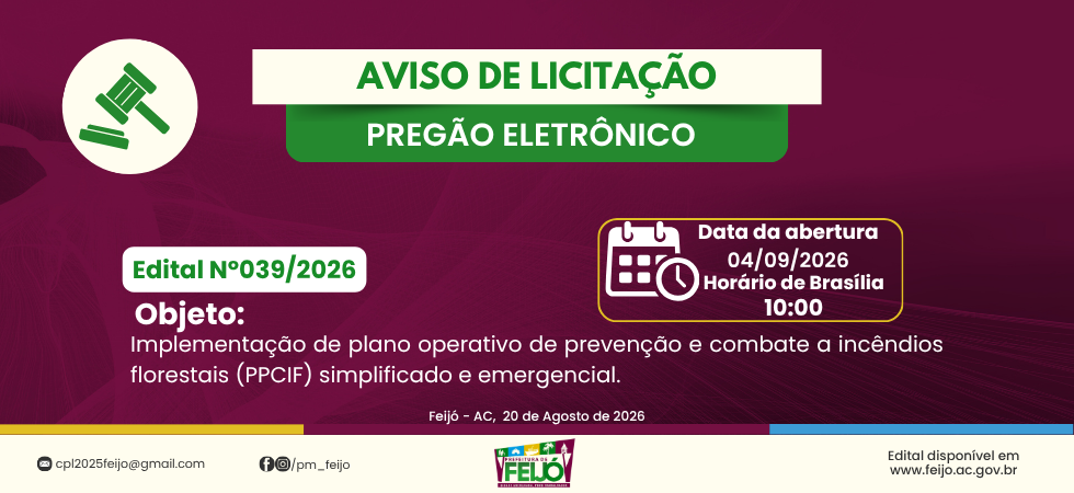 Implementação de plano operativo de prevenção e combate a incêndios florestais (PPCIF) simplificado e emergencial no Município de Feijó Acre