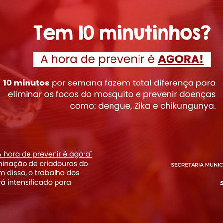 Tem 10 minutinhos? A hora de prevenir contra o contra o Aedes aegypti é agora!