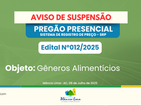 PP SRP N°012/2025 - Aviso de Suspensão