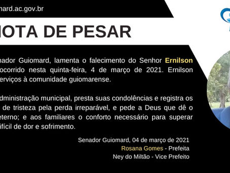 Nota de Pesar: Ernilson Nunes da Costa