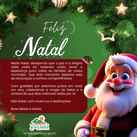 25 de dezembro: Desejamos a todos um Feliz Natal!