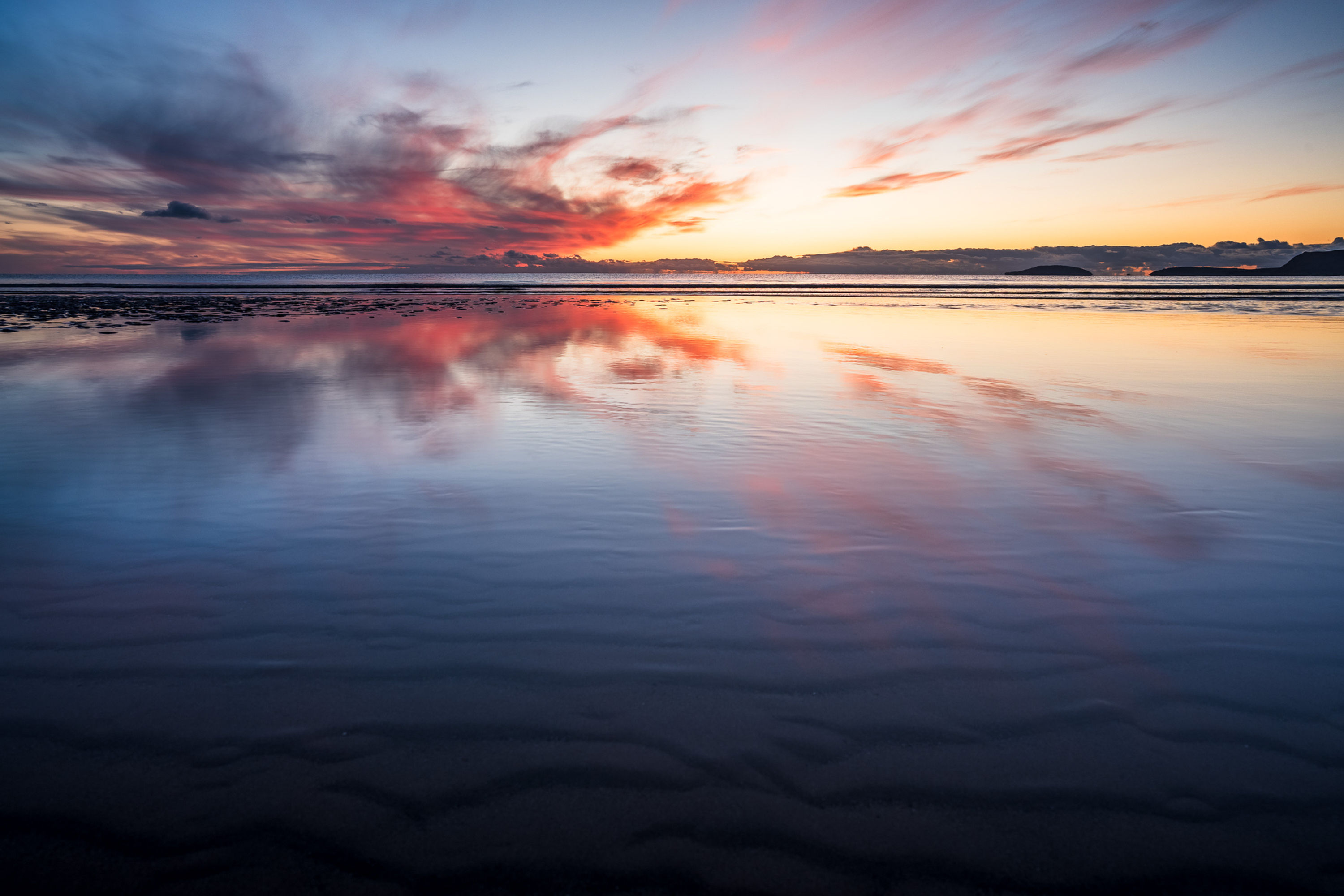 Porth Neigwl Sunset Reflection