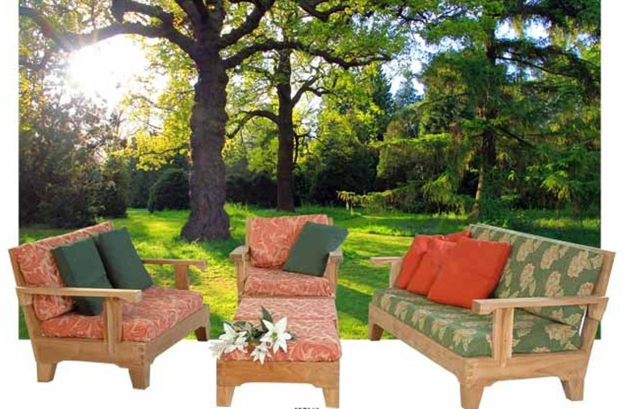 (5pc) S&H TEAK DEEP SEAT SET - II